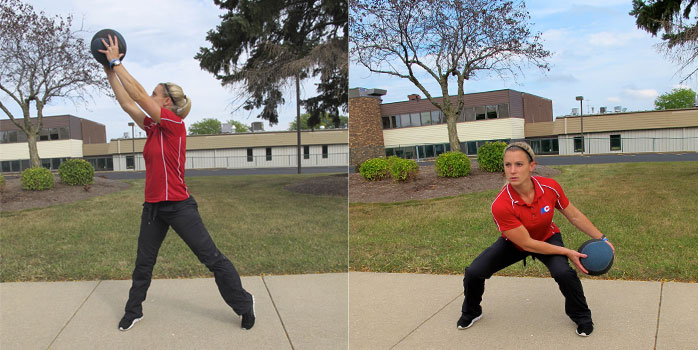 Medicine ball toss-ups